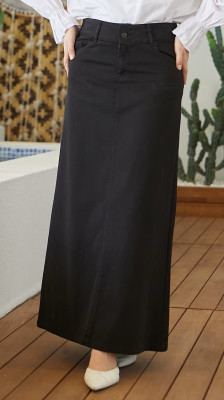 Tripursundari Fashion Solid Women A-line Black Skirt