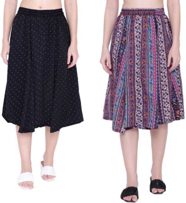 Mannat Diva Printed Women A-line Multicolor Skirt