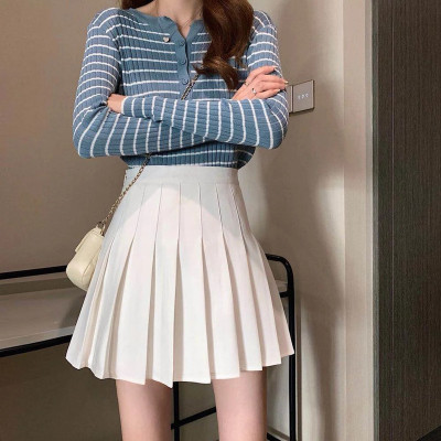 Khalak Solid Women Pleated White Skirt