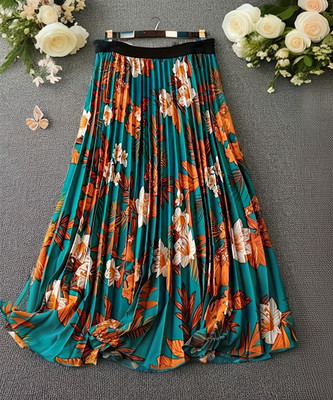 ZWERLON Floral Print Women A-line Multicolor Skirt