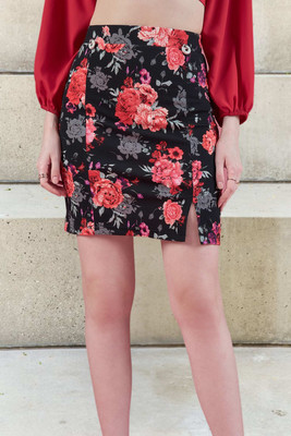 Dressberry Floral Print Women Pencil Multicolor Skirt