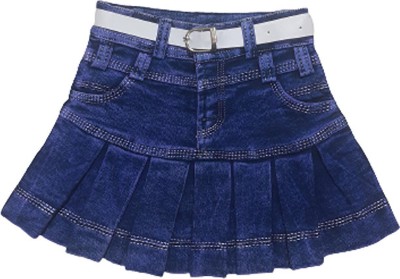 KKndSONSAG Solid Girls Regular Blue Skirt