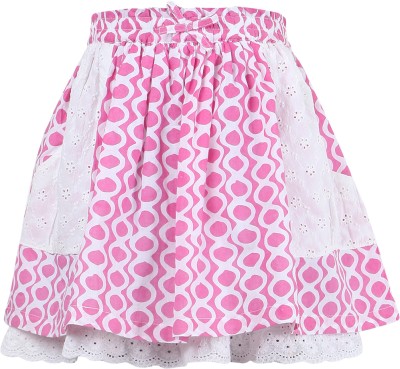 Miyo Printed Girls Regular Pink Skirt