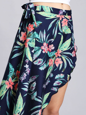 Martiva Floral Print Women Flared Multicolor Skirt