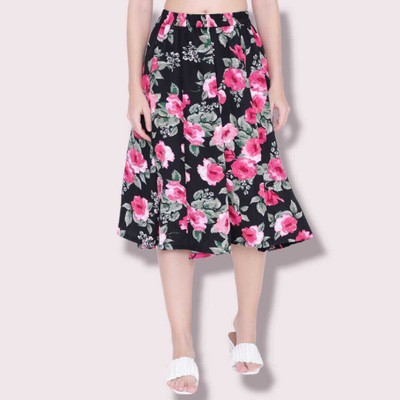 Manat Diva Floral Print Women A-line Multicolor Skirt
