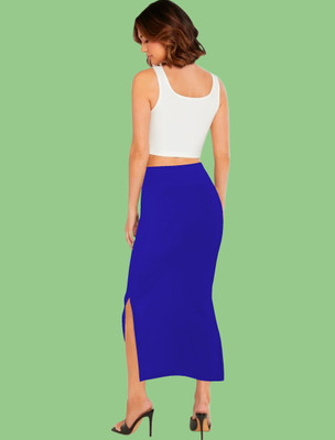 Maheshvi Solid Women Pencil Blue Skirt