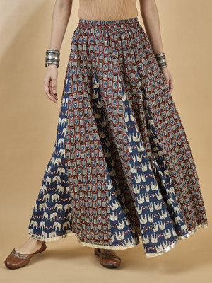 WineRed Solid Women Flared Multicolor Skirt