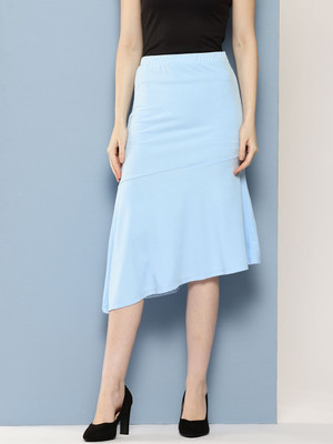 CHEMISTRY Solid Women A-line Blue Skirt