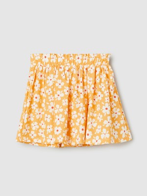 MAX Solid Girls Flared Yellow Skirt