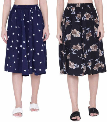 Manat Diva Printed Women Flared Multicolor Skirt