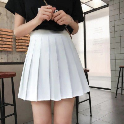 Khalak Solid Women Pleated White Skirt