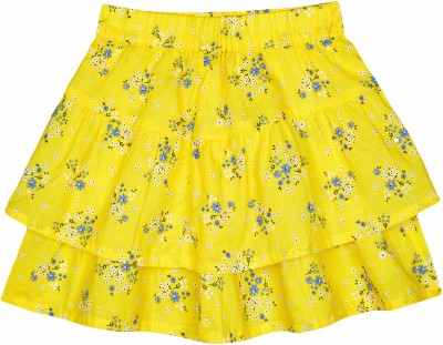 Mothercare Floral Print Girls Layered Yellow Skirt