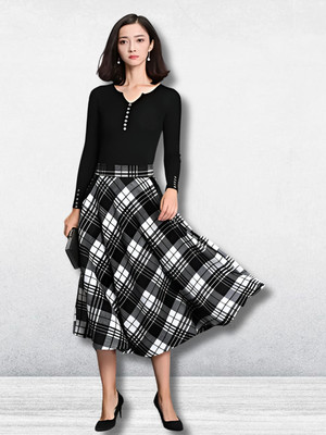 HouseOfCommon Checkered Women Skorts Black, White Skirt