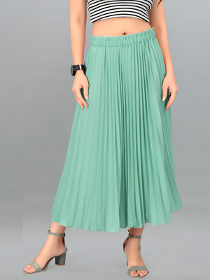 ZWERLON Abstract Women A-line Light Green Skirt