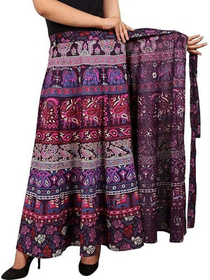 Radika Creation Printed Women Wrap Around Multicolor Skirt
