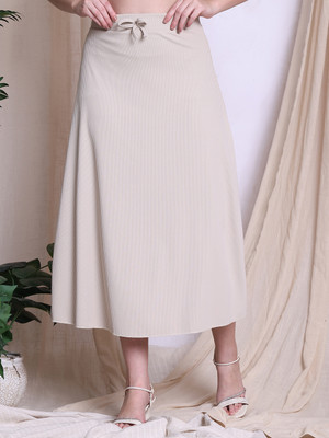 NEUDIS Solid Women A-line Beige Skirt