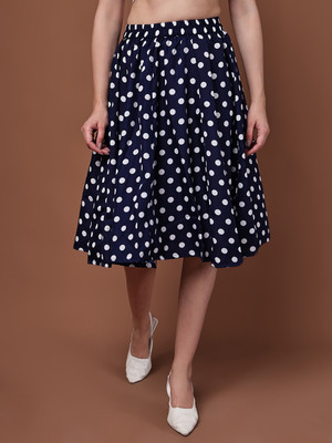 VALLES365 by S.c. Printed Women A-line Dark Blue Skirt