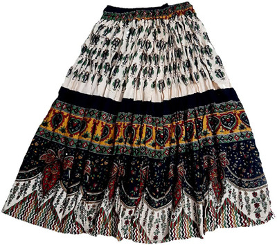 SHREE GOVIND TEXTILES Self Design Girls Flared Multicolor Skirt