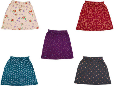 MTI FASHIONS Printed Girls Flared Multicolor Skirt