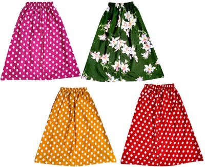 MTI FASHIONS Polka Print Girls Flared Pink, Yellow, Red Skirt