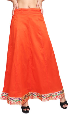 RAMESHWARAM FABRICS Floral Print Women Flared Orange Skirt