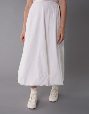 American Eagle Solid Women Regular White Skirt