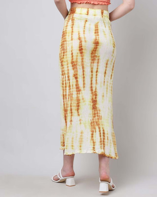 Sakura Washed Women A-line Beige Skirt