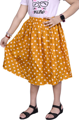 TishuMishu Polka Print Girls Pleated Multicolor Skirt