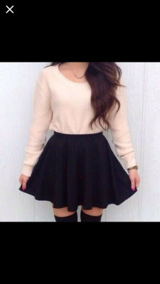 Cara Cola Solid Women A-line Black Skirt