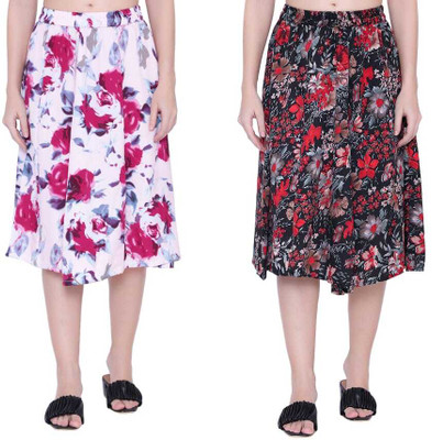 Mannat Diva Floral Print Women A-line Multicolor Skirt