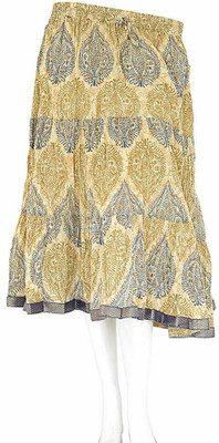 Home India Printed Women Flared Yellow Skirt
