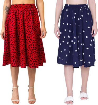 Mannat Diva Printed Women A-line Multicolor Skirt