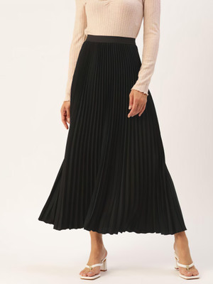 LookShine Solid Women A-line Black Skirt