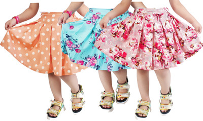 Alisha Moda Printed Girls Flared Multicolor Skirt