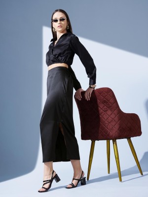 STREET9 Solid Women Regular Black Skirt