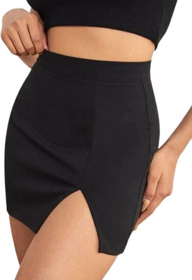jo jo creation Solid Women Pencil Black Skirt