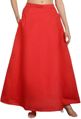 TrendingTrading Solid Women Regular Red Skirt