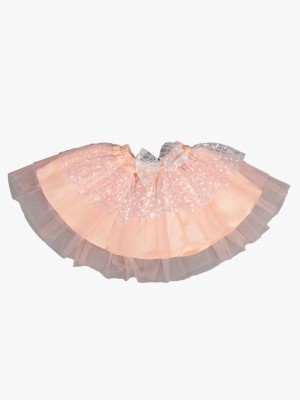 V-MART Solid Baby Girls Flared Pink, Pink Skirt