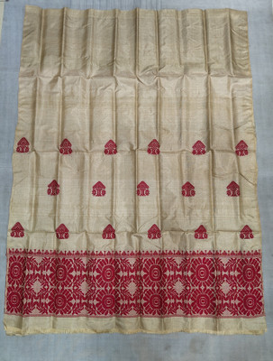 mekhela Woven Women A-line Gold, Red Skirt