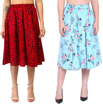 Mannat Diva Printed Women A-line Multicolor Skirt