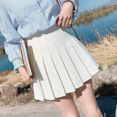 Khalak Solid Women Pleated White Skirt