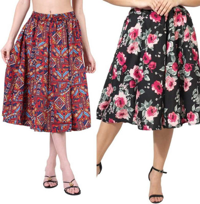 MAIYYAA COLLECTION Printed Women A-line Black Skirt