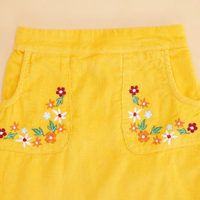 Pantaloons Junior Floral Print Girls A-line Yellow Skirt