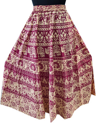 Homezilla Printed Women Flared Multicolor Skirt