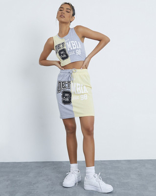 I Saw It First Printed Women Tube Yellow Skirt
