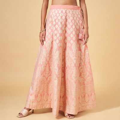 Rangmanch by Pantaloons Embroidered Women Flared Pink Skirt