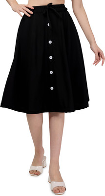 KHODIYAR ENTERPRISE Solid Women Regular Black Skirt