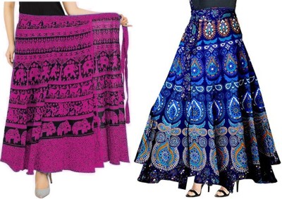 Radhe Collection Animal Print Women Wrap Around Multicolor Skirt