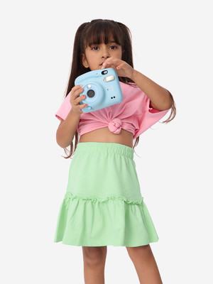 The Souled Store Solid Girls Regular Green Skirt