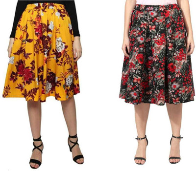 Mannat Diva Printed Women A-line Multicolor Skirt